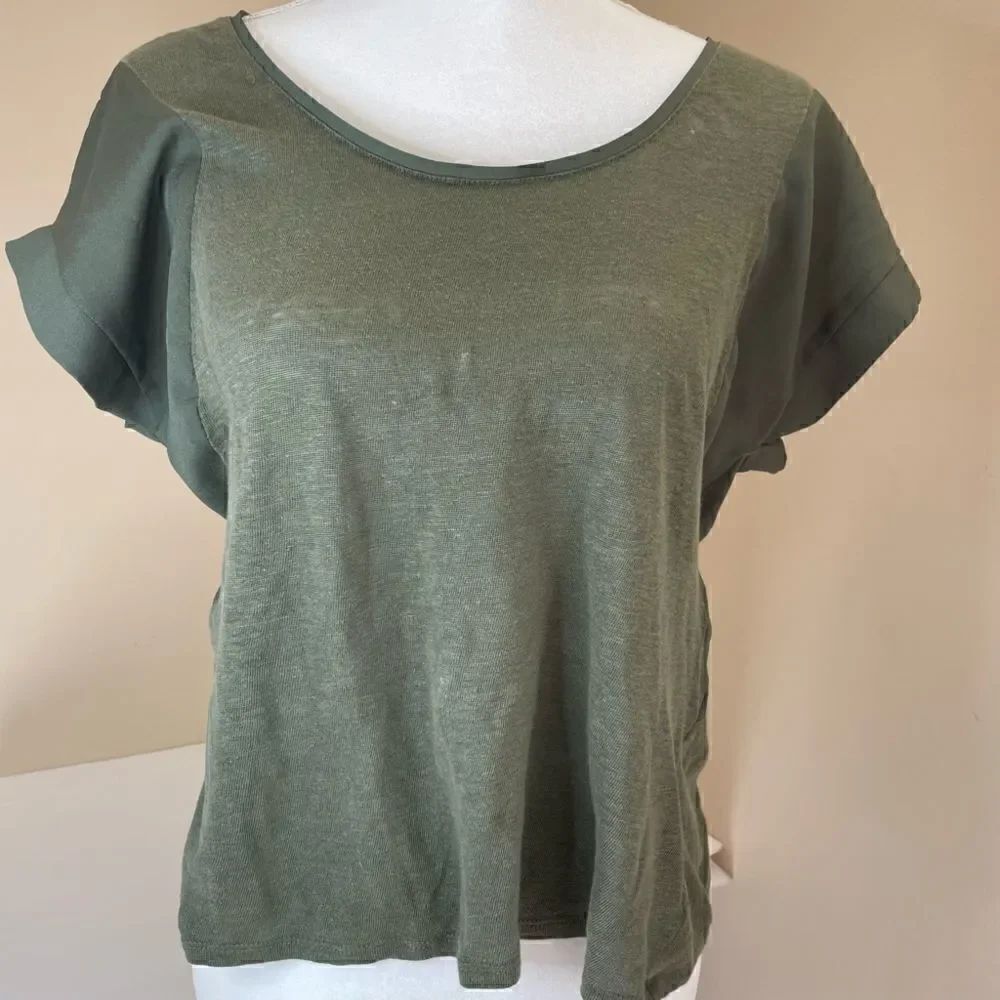 Linen| The Limited| Large| Olive Army Green| lightweight| basic - Picture 9 of 10